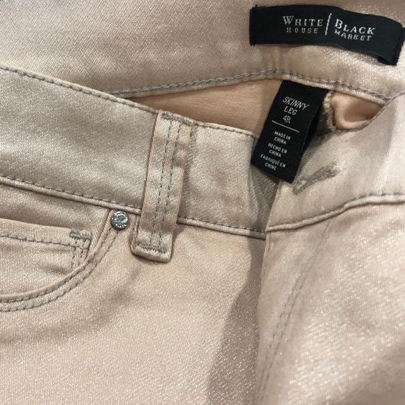 White House Black Market Shimmer Blush Skinny Pant - Picture 3 of 4